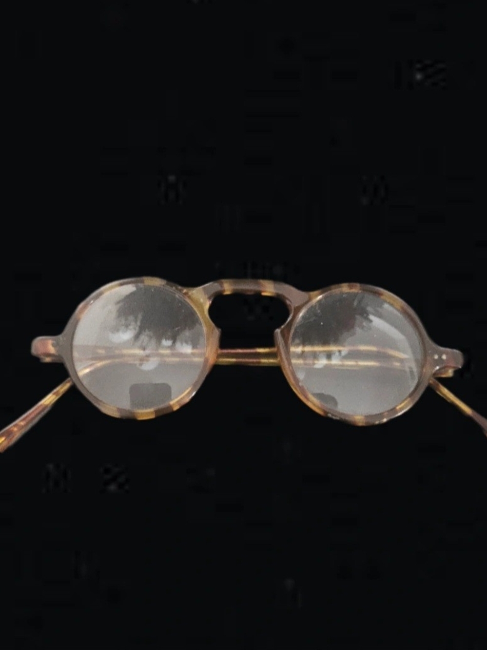True Vintage 1950 Round Tortoise shell Eyeglasses Frame Flat Top Keyhole Riveted